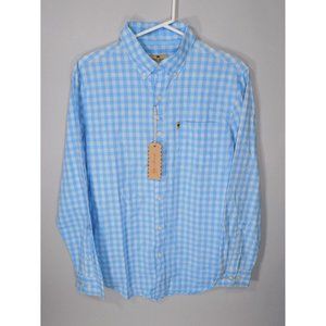 Buffalo Jackson Trading Co S Dry Goods Blue Checked Button Down Shirt NEW Small